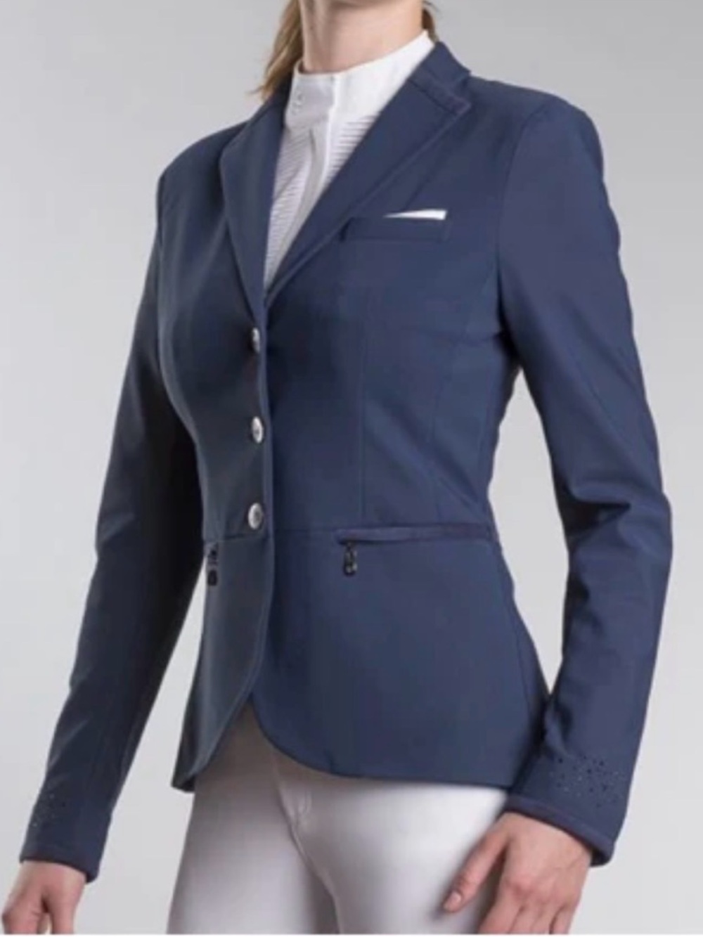 Navy Structured Riding-Style Blazer Jacket - Picture 5 of 6